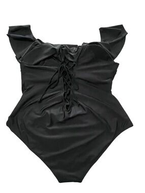Meet Curve Black Lace-Up One-Piece Women Swimwear
